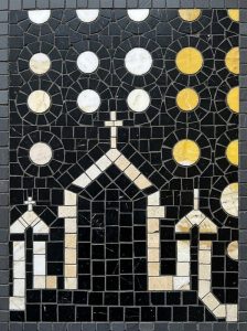 Night Church Mosaic Art – Classic AI Style