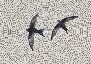 Flying Swallows Mosaic Art – Elegant Bird Wall Decor