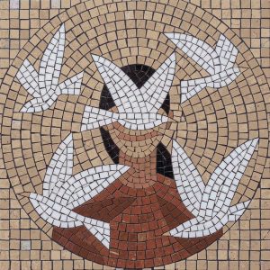 White Doves Mosaic Art – Peaceful Flight