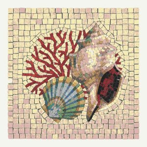 Marine Life Mosaic Art – Shells and Coral