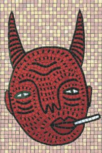 Red Devil Mosaic Art – Provocative Wall Decor