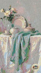 Classical Still Life Mosaic Art – Elegant Table Setting