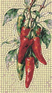 Vibrant Chili Pepper Mosaic Art