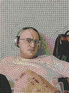 Modern Man with Headphones Mosaic Art