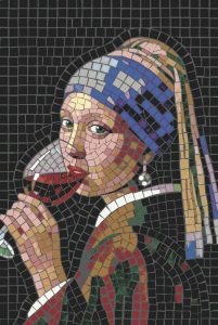 Mosaic Portrait of a Woman with Wine