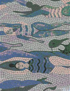 Ethereal Floating Figures Mosaic Art