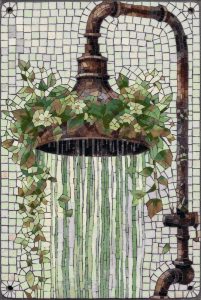 Nature’s Shower Mosaic Art – Surreal Greenery