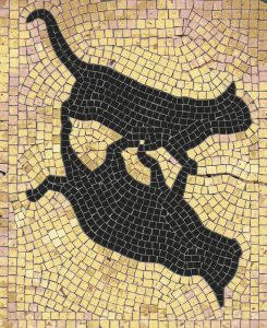 Playful Black Cats Mosaic Art – 60×73 cm