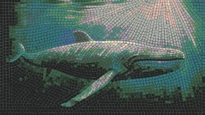 Majestic Whale Mosaic Art – Underwater Serenity