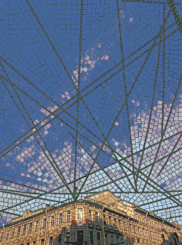 Golden Architecture Mosaic - Urban Perspective