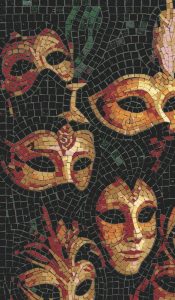Venetian Masks Mosaic Art – Elegant Carnival Decor