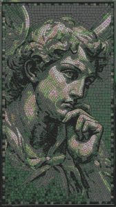 Classical Pensive Figure Mosaic Art