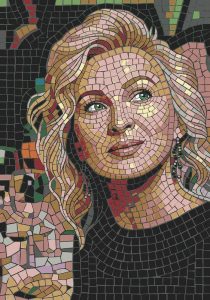 Elegant Blonde Woman Mosaic Portrait