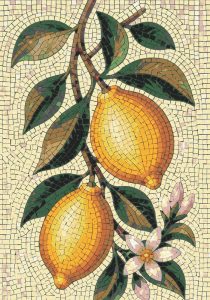 Lemon Branch Mosaic Art – Sunny Mediterranean Decor