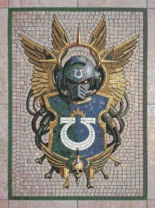 Futuristic Armored Warrior Mosaic Art