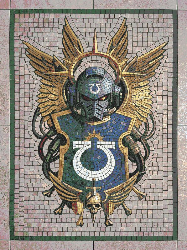 Futuristic Armored Warrior Mosaic Art