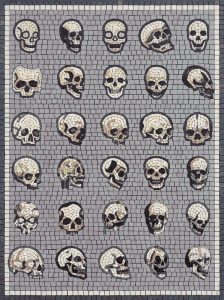 Mosaic Art: Collection of Human Skulls