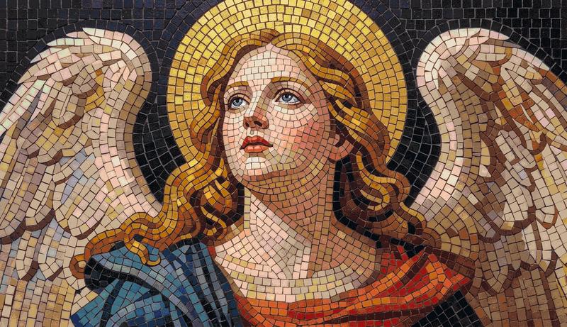 Divine Angel Mosaic Art - Spiritual Wall Decor