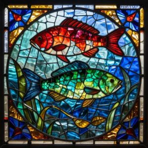 Underwater Fish Stained Glass Mosaic Art