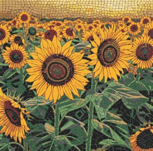 Vibrant Sunflower Field Mosaic Art