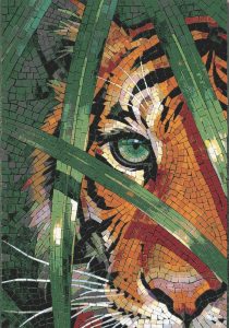 Tiger in the Jungle Mosaic Art
