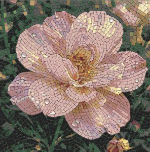 Pale Pink Mosaic Flower Art – 30×30 cm