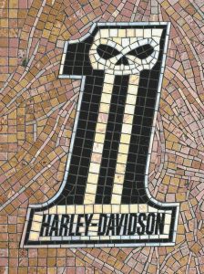 Harley-Davidson Skull Number 1 Mosaic Art