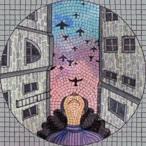 Dreamy Urban Flight Mosaic Art