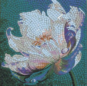 Elegant White Lily Mosaic Art