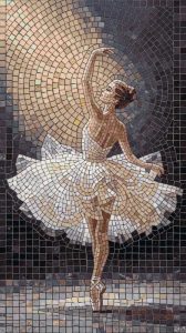 Elegant Ballerina Mosaic Art – Graceful Dance Piece