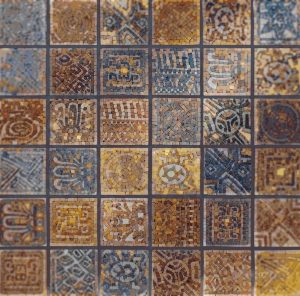 Ancient Glyphs Abstract Mosaic Art