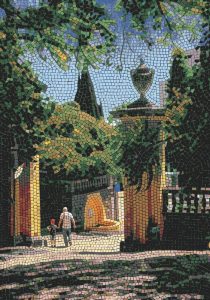 Father and Son Walk Mosaic Art