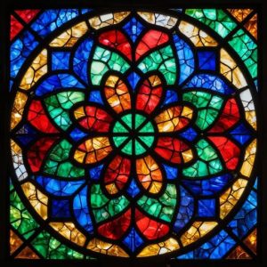 Geometric Ornament Stained Glass Mosaic