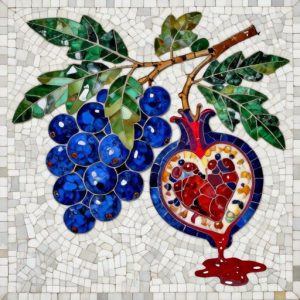 Pomegranate Heart Florentine Mosaic Art