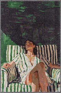 Summer Serenity Mosaic Art – Woman Resting