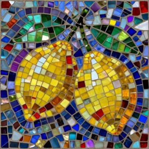 Vibrant Lemon Mosaic Art – Custom Opus Incertum