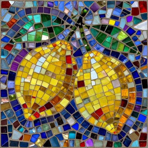 Vibrant Lemon Mosaic Art - Custom Opus Incertum