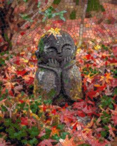 Peaceful Forest Spirit Autumn Mosaic Art