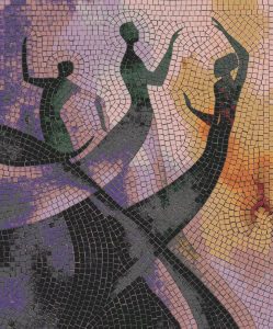 Ethereal Figures Mosaic Art – Dynamic Human Forms