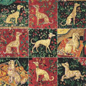 Classical Mosaic Art: Golden Dogs Collection