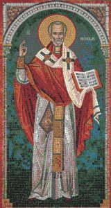 Saint Nicholas Mosaic Art – Classical Religious Piece