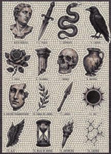 Classical Symbols Mosaic Art – Memento Mori Collection