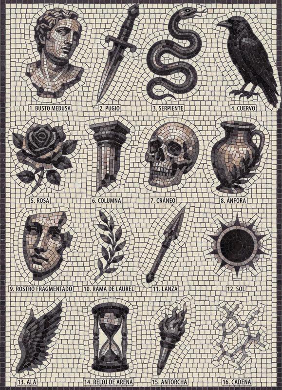 Classical Symbols Mosaic Art - Memento Mori Collection