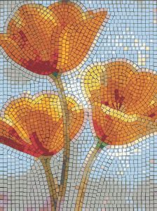 Vibrant Orange Tulips Mosaic Art