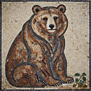 Custom Brown Bear Mosaic Art – Opus Tessellatum
