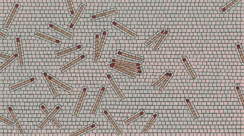 Abstract Pencil Mosaic Art - Minimalist Wall Decor