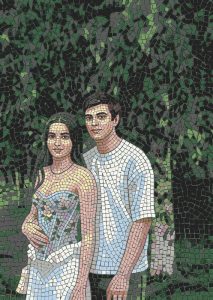 Romantic Couple Mosaic Portrait