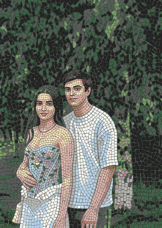 Romantic Couple Mosaic Portrait