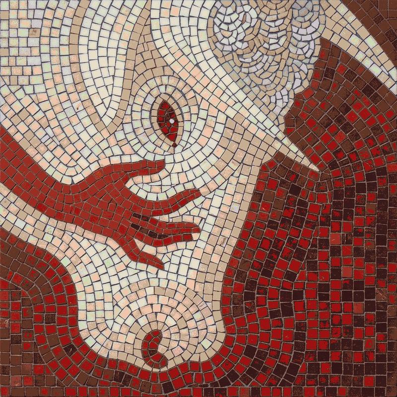Surreal Eye and Hand Abstract Mosaic Art