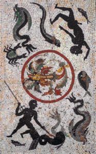 Mythological Sea Creatures Mosaic Art